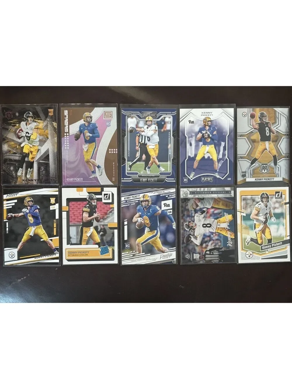 2022 NFL QB KENNY PICKETT PANINI ROOKIE COLLECTION 9 RC LOT NM + 2023 DONRUSS NM